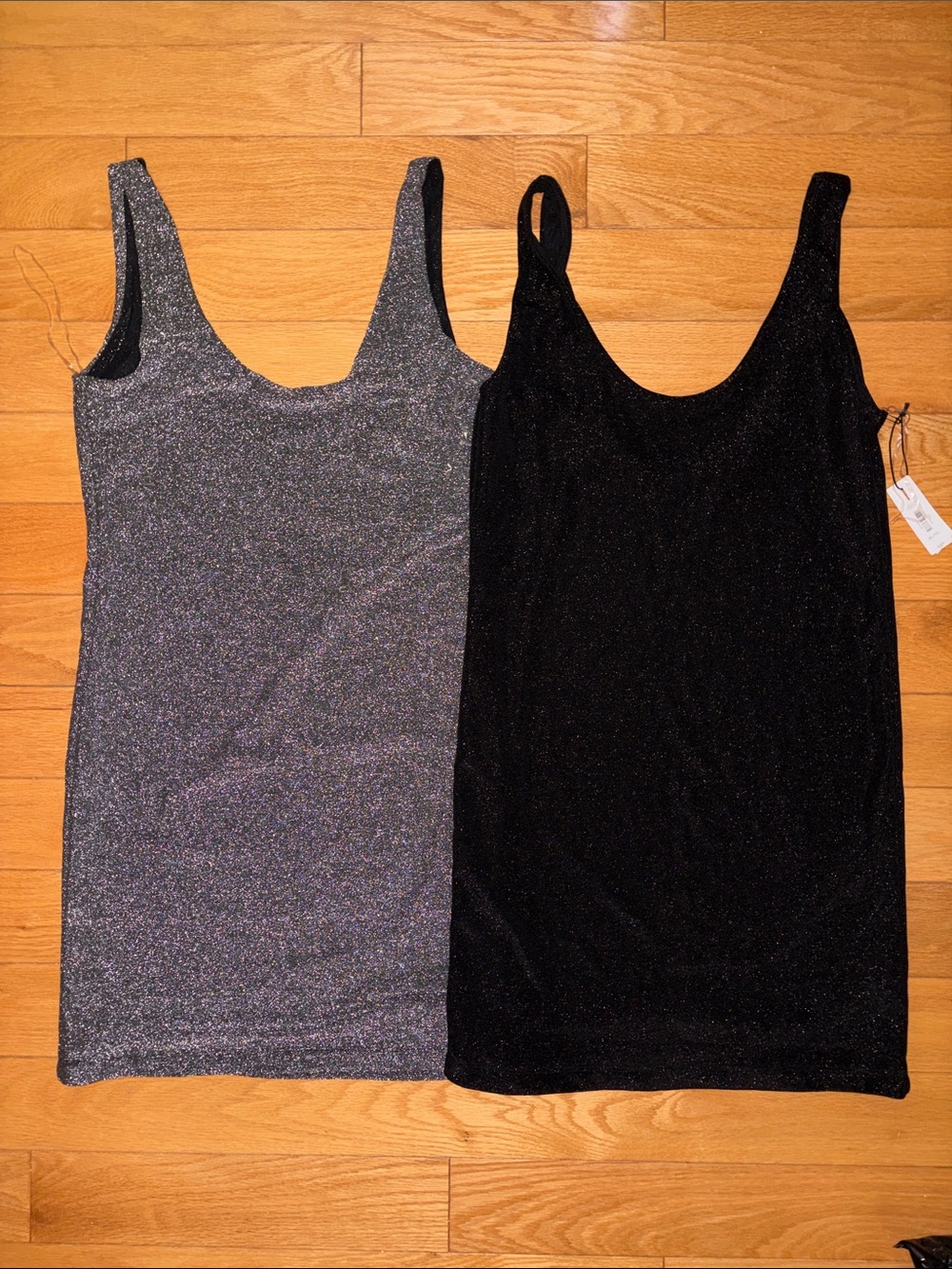 Ardene Bundle Glitter Metallic Silver + Black Sparkle Mini Dresses XL